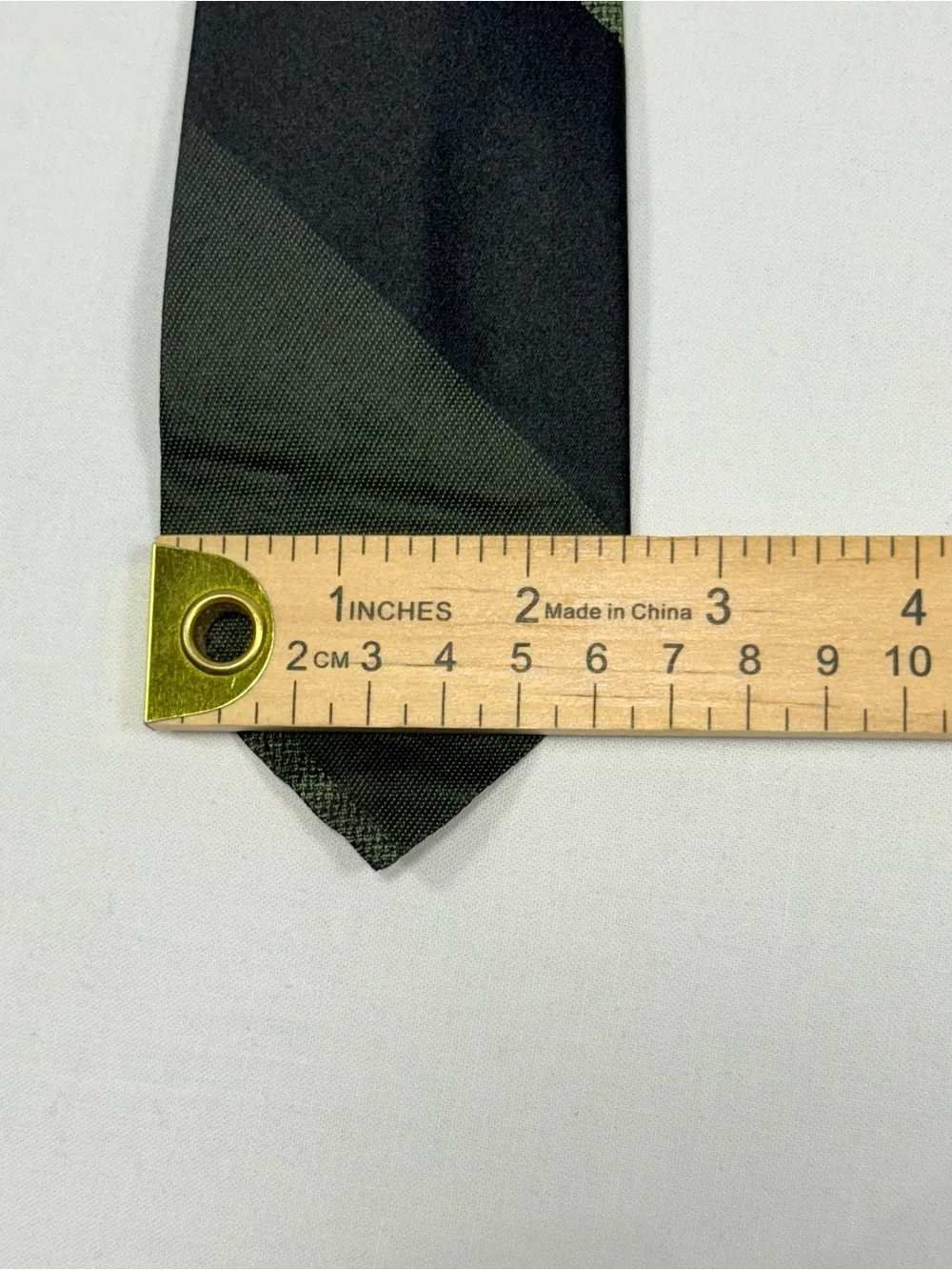 Vintage Lancashire Olive Black Stripe All Silk Italy Regimental‎ Necktie 1960s
